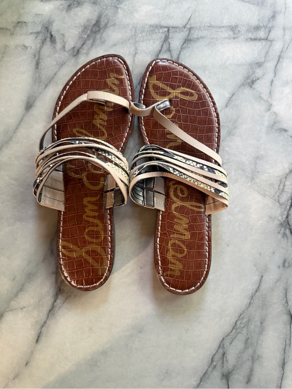 Sam Edelman Beige Strappy Flat Sandals,SZ 11, BRAND NEW